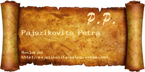 Pajszikovits Petra névjegykártya
