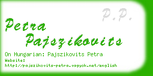 petra pajszikovits business card